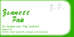 zsanett pap business card